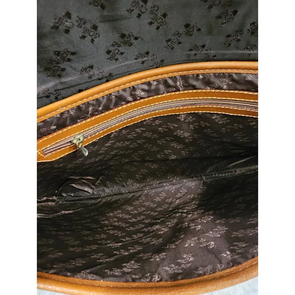 Soie & Cuir‎ Made In Italy V&V Clutch Handbag Beautiful Leather Accents Floral